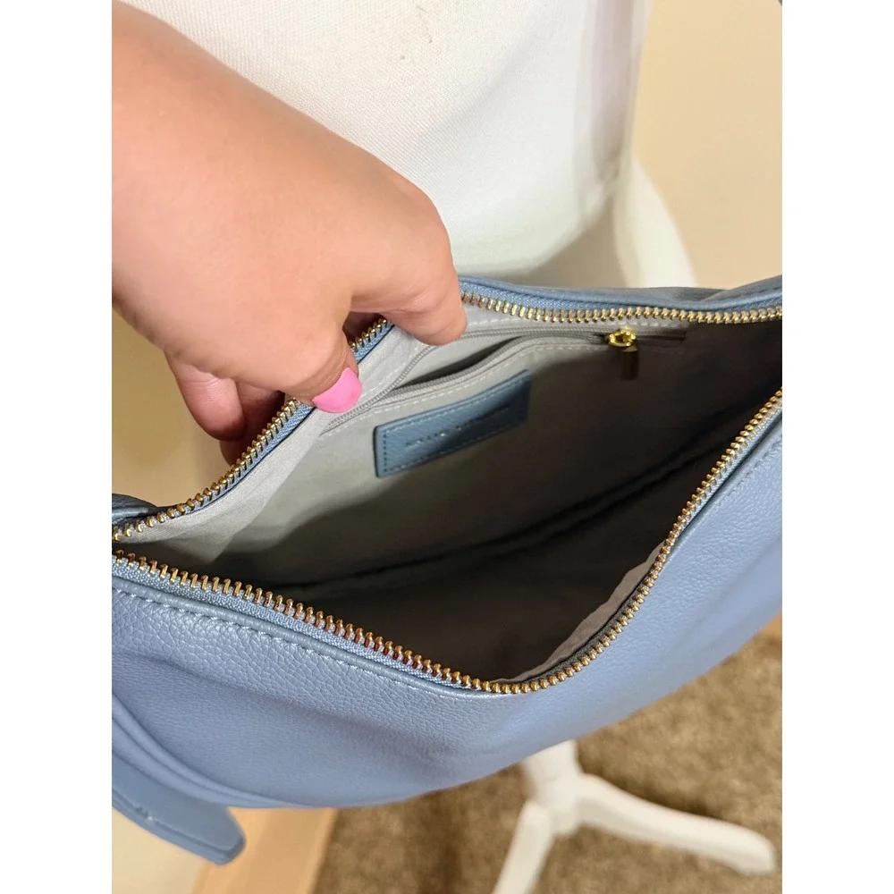 Katie Loxton Zana Crossbody Bag Blue Vegan Leather Shoulder Bag Gold Hardware